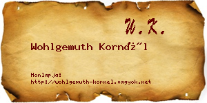 Wohlgemuth Kornél névjegykártya