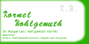 kornel wohlgemuth business card