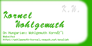 kornel wohlgemuth business card
